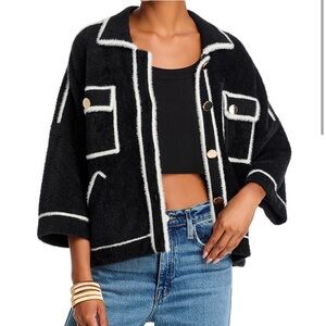NWOT Essential Antwerp Contrast Trim Black White Jacket size small